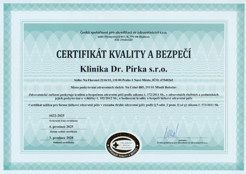 Úspěšná akreditace naší kliniky